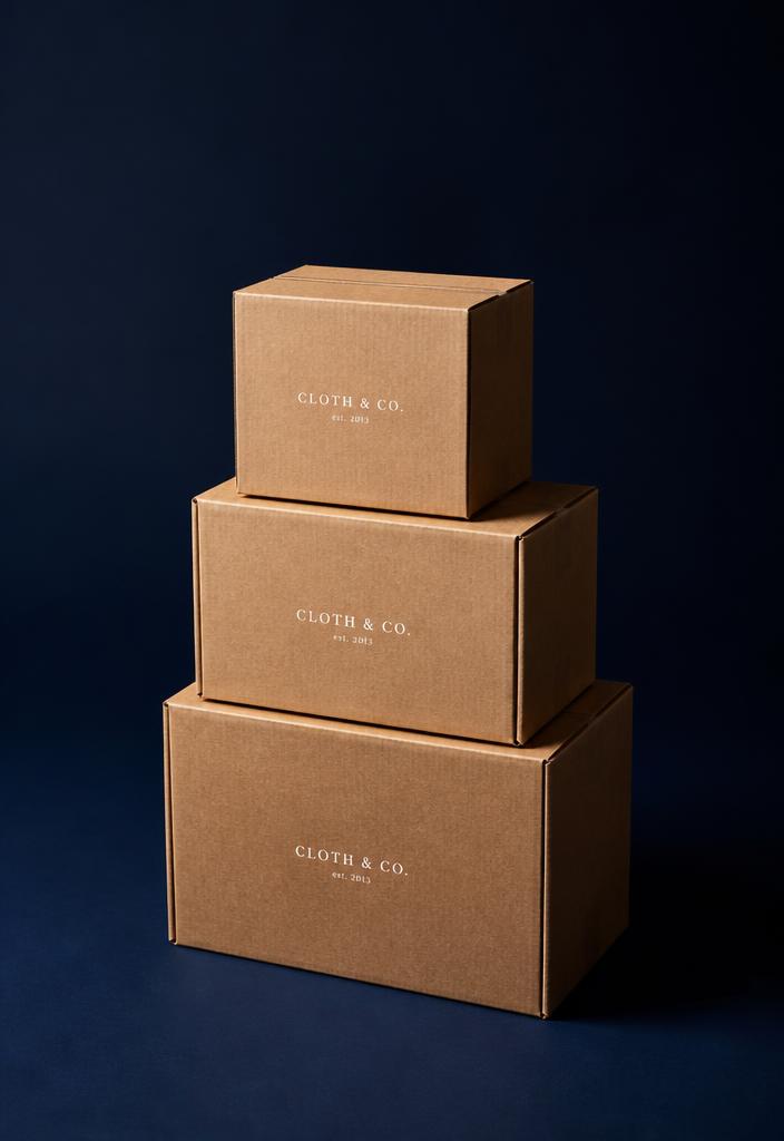 Cajas de cartón corrugado kraft apiladas